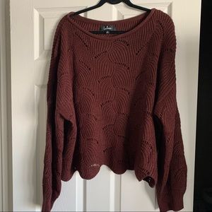 Lulus slightly cropped burgundy sweater